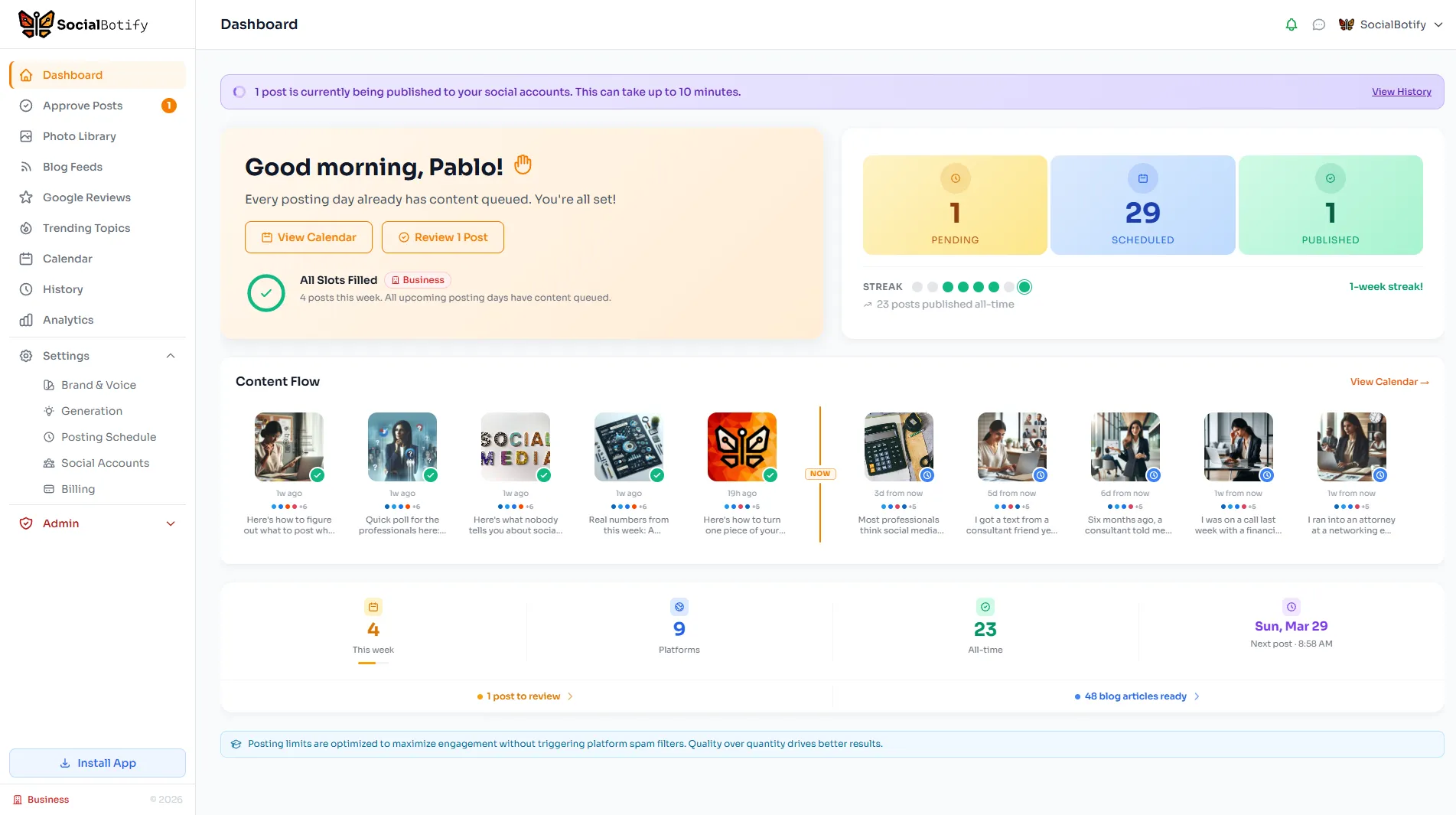 SocialBotify product screenshot